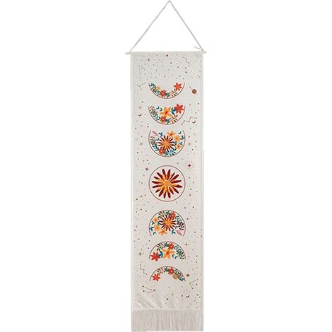 Tapestry Lune - Motif Phase Lunaire - Décoration Murale Bohème - Pour Salon Chambre Porte - 1 Pièce (1/5)