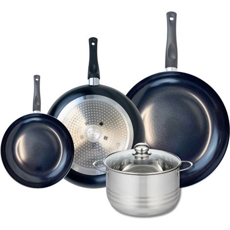 Ensemble de 3 Poêles de cuisson 20, 28 et 32 cm et 1 faitout 20 cm Elo Prima Brillant (1/5)
