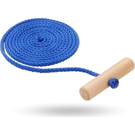 Corde de traction pour luge 180 cm – Corde avec poignée en bois – Accessoire de luge pour enfants et activités d’hiver – Bleu (1/5)