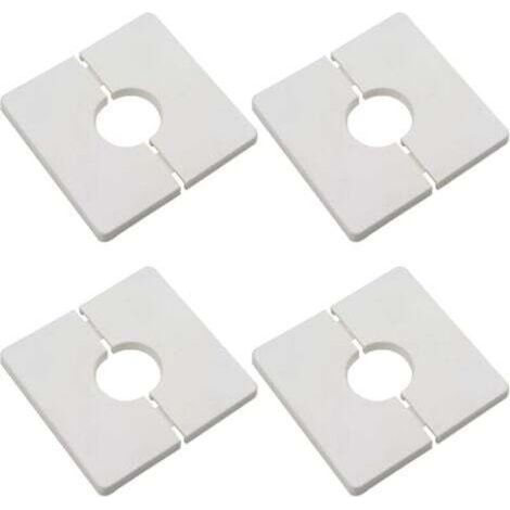[JAMAIS UTILISÉ] Bride divisée murale de 4pcs, couvercle carré en plastique ABS avec un diamètre de 33 mm, couvercle de tuyau à eau mural, blanc, blanc (1/4)