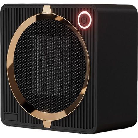 Chauffage d'appoint électrique, chauffage d'appoint portable à faible consommation d'énergie pour une utilisation intérieure, petit chauffage de bureau en céramique PTC,noir (1/5)