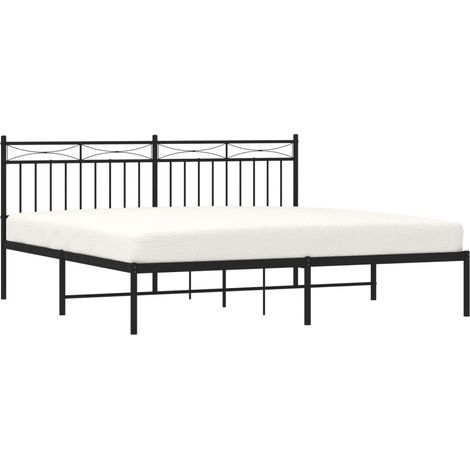 Giroletto con Testiera in Metallo Nero 180x200 cm vidaXL (1/4)