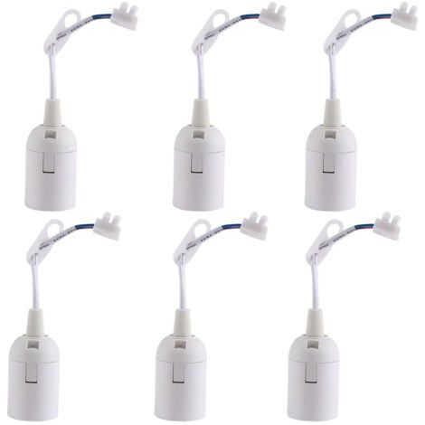 6 Pcs Douille Ampoule Plafond E27 à Visser de Chantier, Base Plafonnier Culot E27, Support de Lampe Plafonnier a Encastrer, pour Ampoules à Incandescence, Lampes Halogènes(Blanc) (1/5)