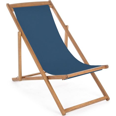 Sedia a Sdraio in Legno di Acacia Blu (1/5)