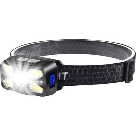 2500 Lumen LED-Stirnlampe – USB-C-aufladbar – 7 Leuchtmodi – 45° verstellbarer Winkel – IPX5 wasserdicht – Für Camping und Notfälle (1/5)