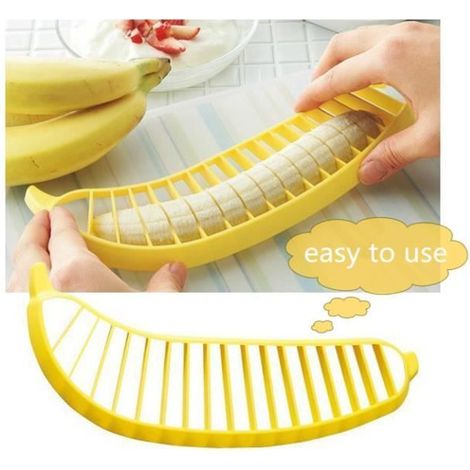 Trancheuse à la banane, Trancheurs d\'ananas, Coupeur de banane Coupeur de banane pour la salade de fruits,Jaune (1/2)