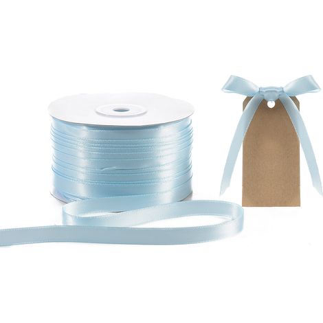 Nastro doppio raso color azzurro baby, mm 10 x 100 m