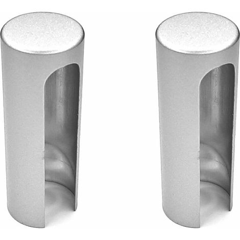 – Couvre-gond en plastique pour charnière de meuble – Ø16mm hauteur 47mm – Finition chrome mat – Lot de 2 unités