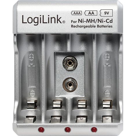Cargador para pilas AA/AAA/9V Ni-MH/Ni-Cd, Logilink (1/4)
