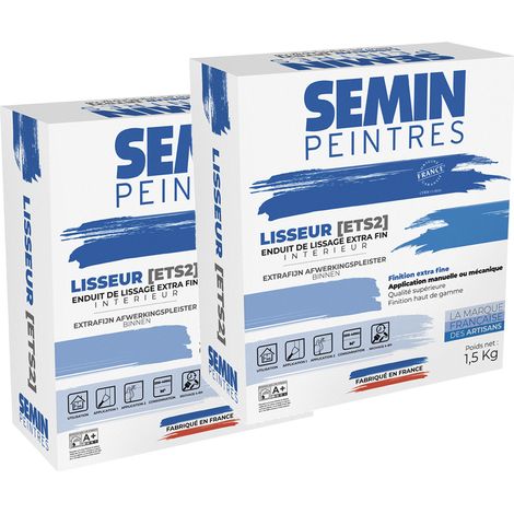 Semin Lisseur, Enduit de Lissage Extra Fin en Poudre pour Finition des Murs, Intérieur, Boite de 1,5 kg (Lot de 2) (1/5)