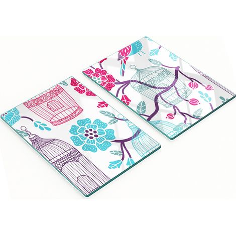 Tableros de vidrio decorativos multifuncionales con forma de jaulas para pájaros, 2x40x52 cm. (1/5)