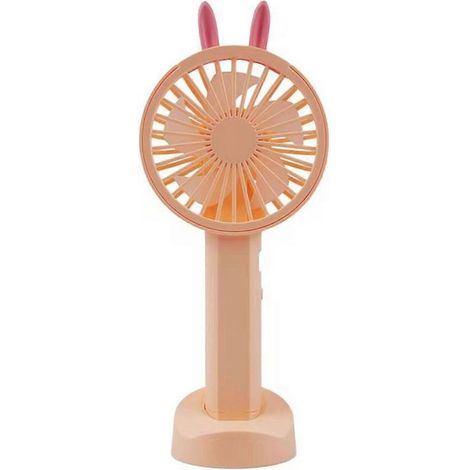 Ventilateur de bureau rechargeable à main avec socle, motif dessin animé, cadeau idéal pour la fête des enseignants (1/4)