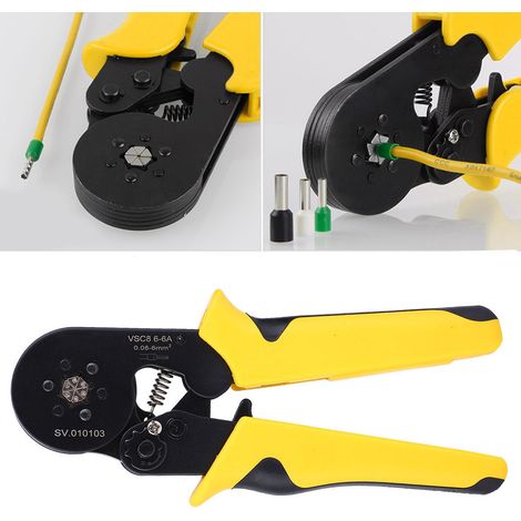 Pince à sertir pour cosses en acier au carbone de haute précision, outil manuel de sertissage 0,08-6 mm AWG26-10 (1/5)
