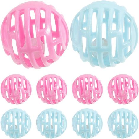 Balle en plastique pour animaux de compagnie avec clochette rose, lot de 10 unités (1/5)