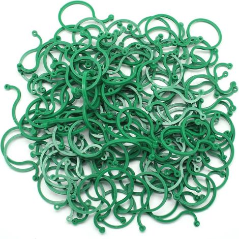 500 pinzas de jardín, pinzas de soporte para plantas, ataduras para plantas, pinzas de plástico reutilizables para plantas, pinzas para tomates, para plantas trepadoras (4 x 2,7 cm)