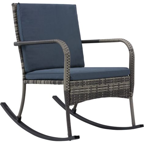 Garten-Schaukelstuhl Poly Rattan Anthrazit