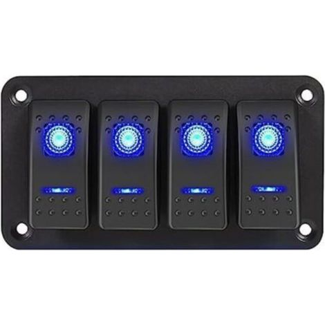 Panneau d'interrupteur à bascule, panneau de modification de yacht, 12 V-24 V DC, panneau en aluminium pour voiture, camping-car (4 bits)