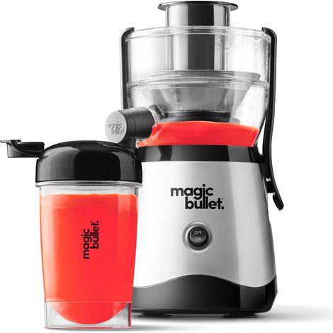 Presse-agrumes centrifuge en silicone et acier inoxydable, 400 W, lot de 10 pièces, 470 ml, noir, design compact et passe au lave-vaisselle, jus en déplacement en deux (1/5)