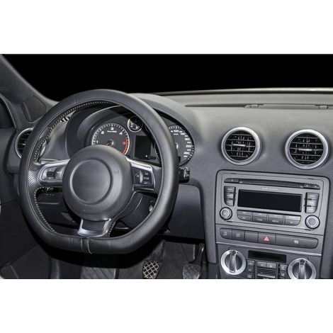 Couvre volant micro-perfore comfort grip L 39-40 cm - noir (1/5)