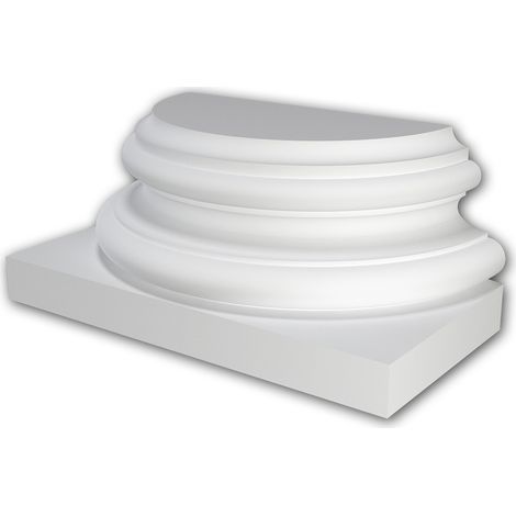 Zócalo de media columna Profhome 417002 Moldura de fachada Columna Elemento de fachada estilo iónico blanco (1/3)