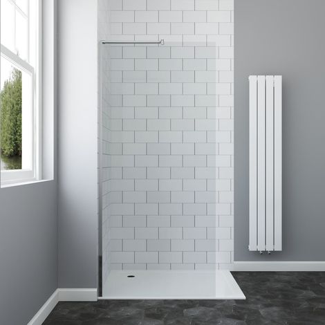 Walk in Duschwand 6 mm ESG Duschabtrennung Duschtrennwand Glaswand Walk-in Dusche 79 x 190 cm mit Stabilisator Duschkabine (1/5)