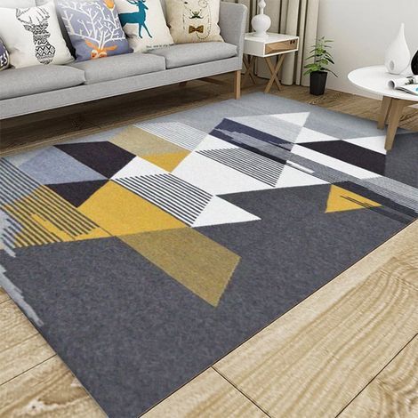 Alfombra para sala de estar, alfombra para mesa de centro, alfombra para dormitorio, tapete para el suelo, alfombra para mesita de noche, lavable, alfombra resistente a la suciedad 120 x 160 cm (1/2)
