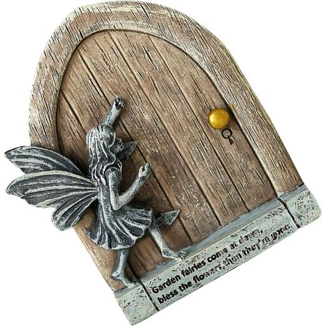 Porte de Fée en Résine Miniature pour Décoration Murale de Jardin Ornement D’Arbre Décoratif Résistant à L’Usure Modèle de Porte de Fée pour Paysage Extérieur et Intérieur (1/5)