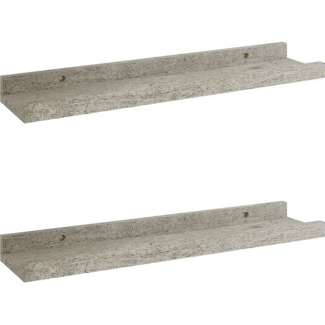 Étagères murales 2 pcs,Étagère flottante Gris béton 40x9x3 cm CFW25326 (1/5)
