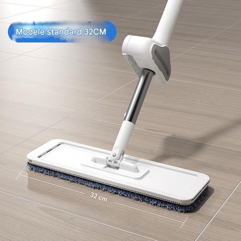 Balai-serpillère plat mains libres - Plusieurs tailles disponibles - 32 cm - Livré avec 3 lingettes
