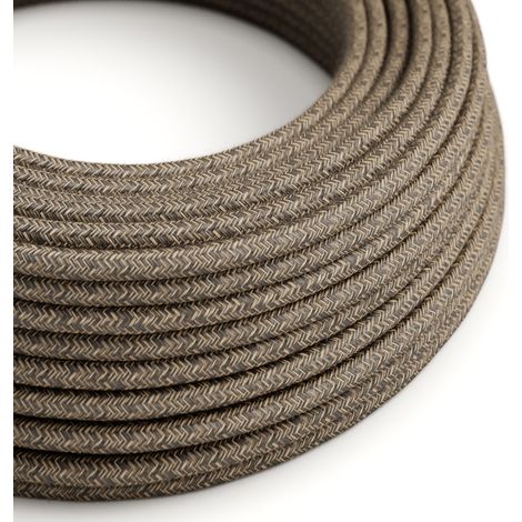 Creative-Cables Cavo elettrico lino, Marrone Melange RN04, 1 m, Sezione 2 x 0,75 mm², Rotondo (1/3)