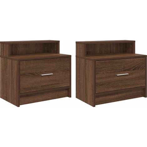 Maison Exclusive - Mesillas de noche con cajón 2 uds roble marrón