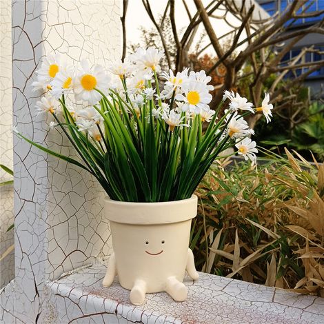 Dekorativer Blumentopf aus Kunstharz mit hübschem Design, ideal für Sukkulenten. Mit Abflussloch für Garten, Balkon, Büro oder Fensterbank.
