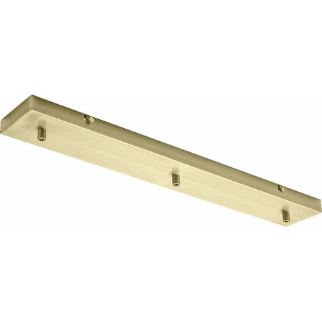 Rosace plafond rectangulaire laiton IP20 Alice – base pour suspension, design moderne, connexion centrale, facile à poser