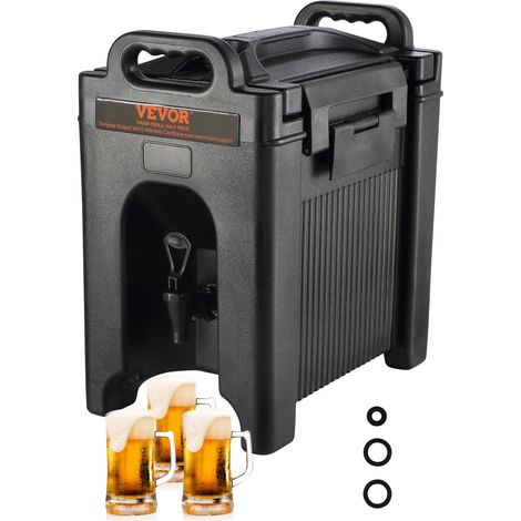 Distributeur de Boissons Isotherme 9,5 L Distributeur d’Eau Chaude et Froide Non Électrique Conservation 10 H Conteneur Isotherme avec Robinet Portable LDPE Alimentaire pour Camping Restauration (1/5)