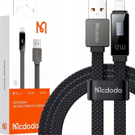 Cargador Mcdodo con cable USB Lightning de carga rápida para iPhone, 1 m LED (1/5)