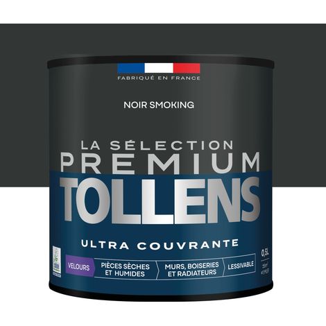 Tollens - Peinture intérieure couleurs - La Sélection Premium Velours - Ultra Couvrante - Noir Smoking 0,5 L - 6m²