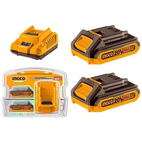 Kit 2 batterie + caricabatterie 2Ah INGCO