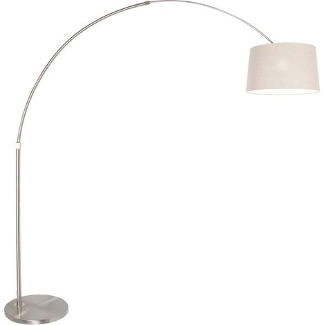 Lampadaire arche lampadaire arc lampe réglable en hauteur textile gris E27 H 180cm (1/5)