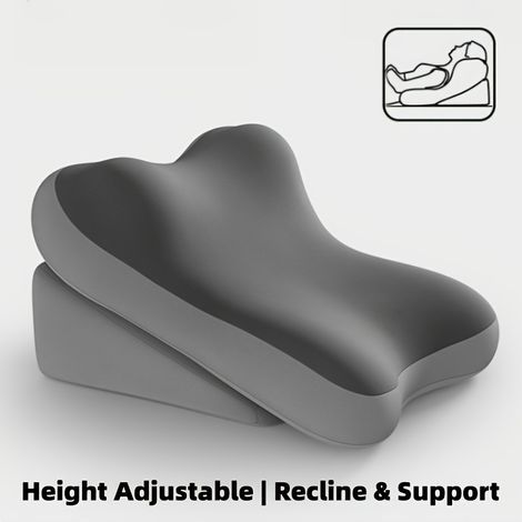 Oreiller ergonomique en forme de coin pour lit, dossier ajustable en mousse à mémoire de forme, idéal pour la lecture. Coussin de soutien en deux parties, antidérapant, pour les lombaires et la nuque. (1/5)