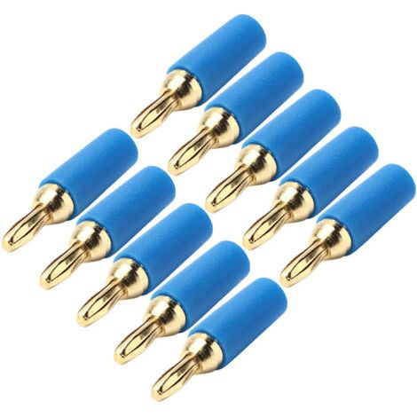 10 pièces fiche banane 2.5mm en laiton plaqué or Type de soudure connecteur mâle ensemble d'accessoires Kit bleu (1/5)