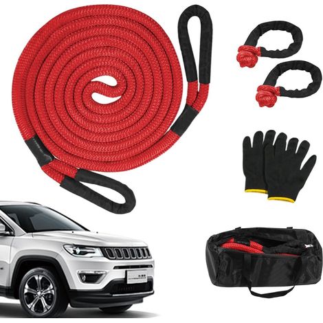 Sangles de remorquage robustes, kit de sangles de remorquage, corde de remorquage pour camion, kit de récupération tout-terrain Sangles de remorquage Crochets de remorquage Corde robuste pour amateurs (1/5)