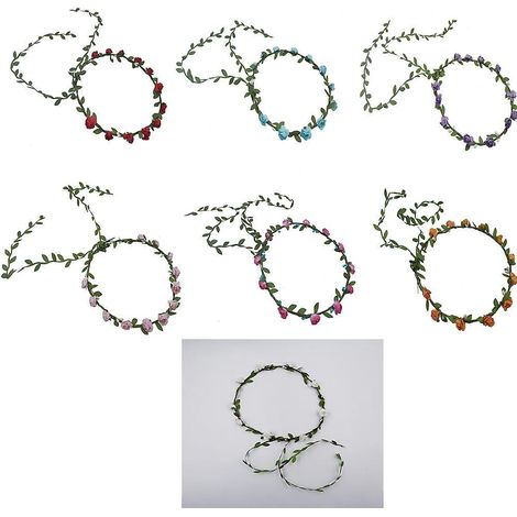 7-teiliges Blumenkranz-Haarreif-Set für Damen, Girlanden-Haarreif, floraler Boho-Haarreif für Mädchen, Haarschmuck für Hochzeiten und Festivals (1/5)