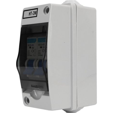 Disjoncteur de Fuite Miniature 230V 6A 16A 2 Voies MCB Boîtier de Distribution D'énergie étanche (1/5)