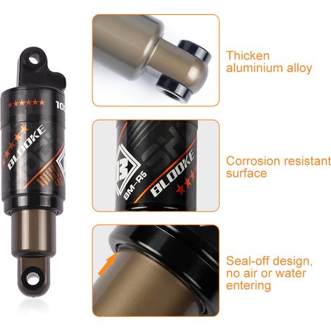Amortisseur à ressort à huile pour vélo de montagne, Suspension arrière en alliage d'aluminium pour vtt avec Kit de vis 150mm(5.9 '')x30mm (1/5)
