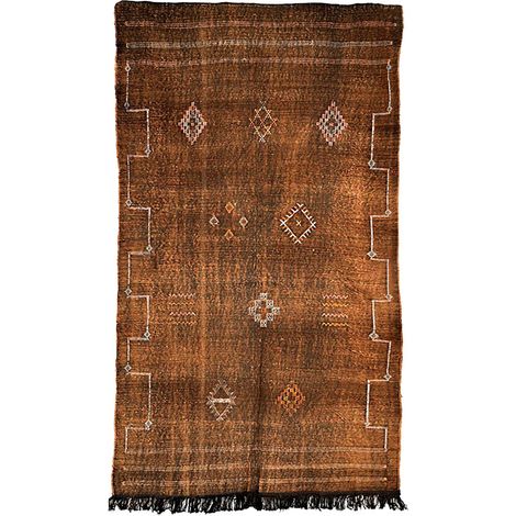 SABRA - Tapis Berbère en Soie de Cactus - Modèle A7 - Tapis Tissé à la Main Style Ethnique et Bohème - Décoration Artisanale Unique