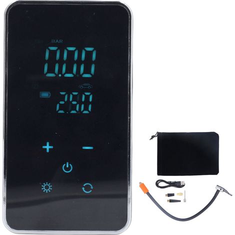 Gonfleur Pneus Sans Fil Toivize 1800mAh Écran LCD Compact Portable Rechargeable USB Voiture Vélo Moto Ballons Accessoire Indispensable (1/5)