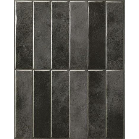 Set di 5 adesivi murali per paraschizzi, adesivi murali per piastrelle di cucina e bagno, neri (1/5)