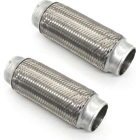 Tuyau d'échappement flexible en acier inoxydable, 63 mm, paquet de 2, accessoires automobiles universels pour tuyau d'échappement avant, tuyau d'échappement flexible universel en acier inoxydable (1/5)