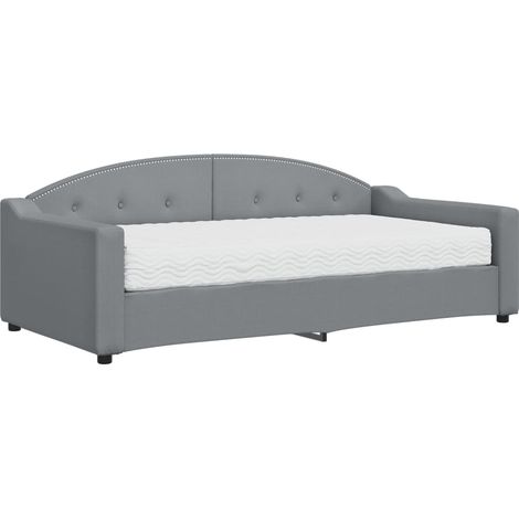 Maison Exclusive - Tagesbett mit Matratze Hellgrau 90x190 cm Stof
