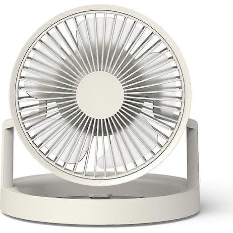 Ventilateur de table 8000 mAh à 3 vitesses avec lampe LED et port USB, idéal pour le camping, la maison ou les dortoirs. (1/4)